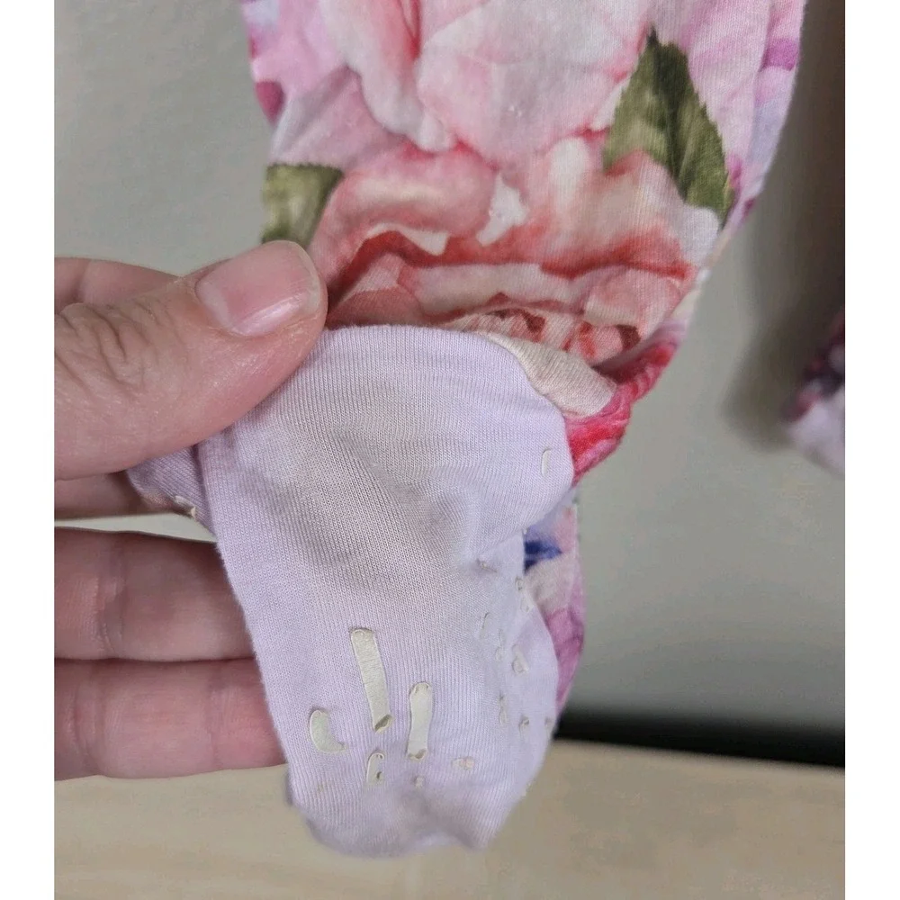 Posh Peanut Floral Bamboo‎ Sleeper 2T + Kickee Pants White Footie Pajamas 2T...